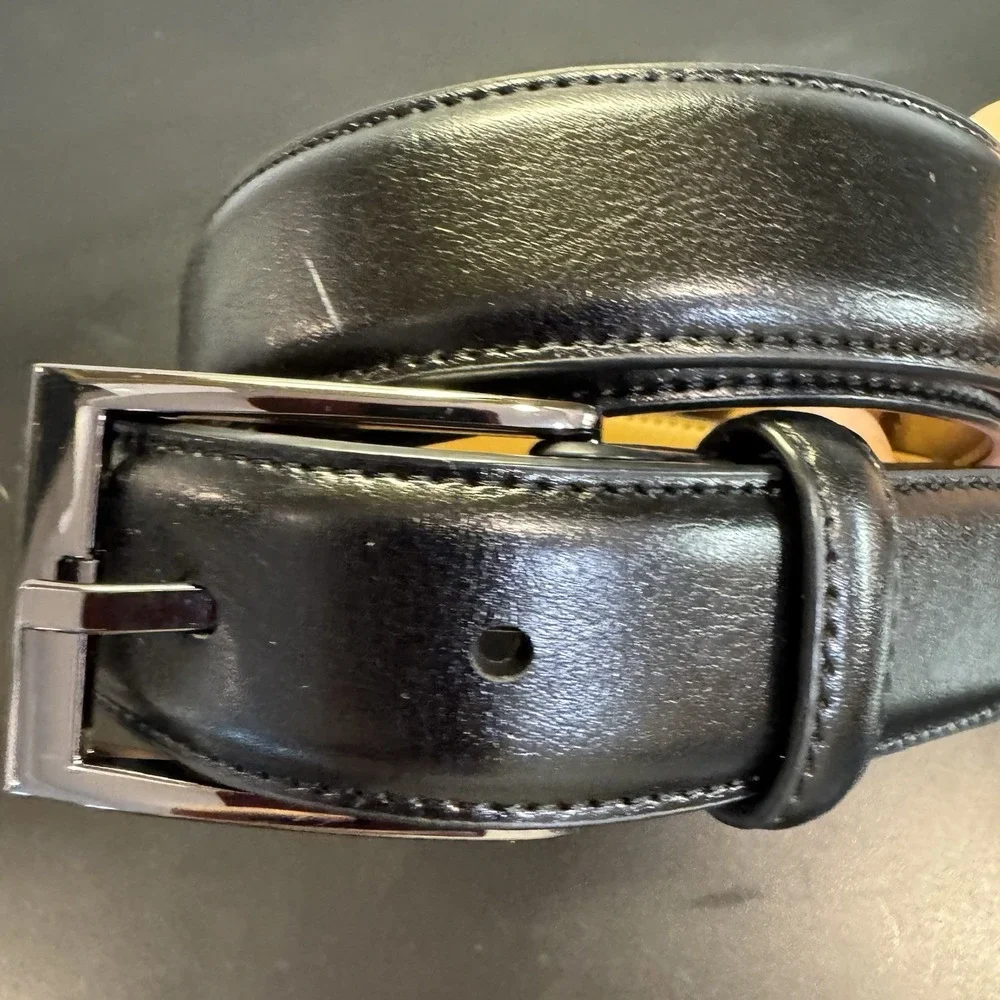 Dockers Men's Black Dress Belt – Coated Leather, 1.25‎ Inch Wide, Size L Black